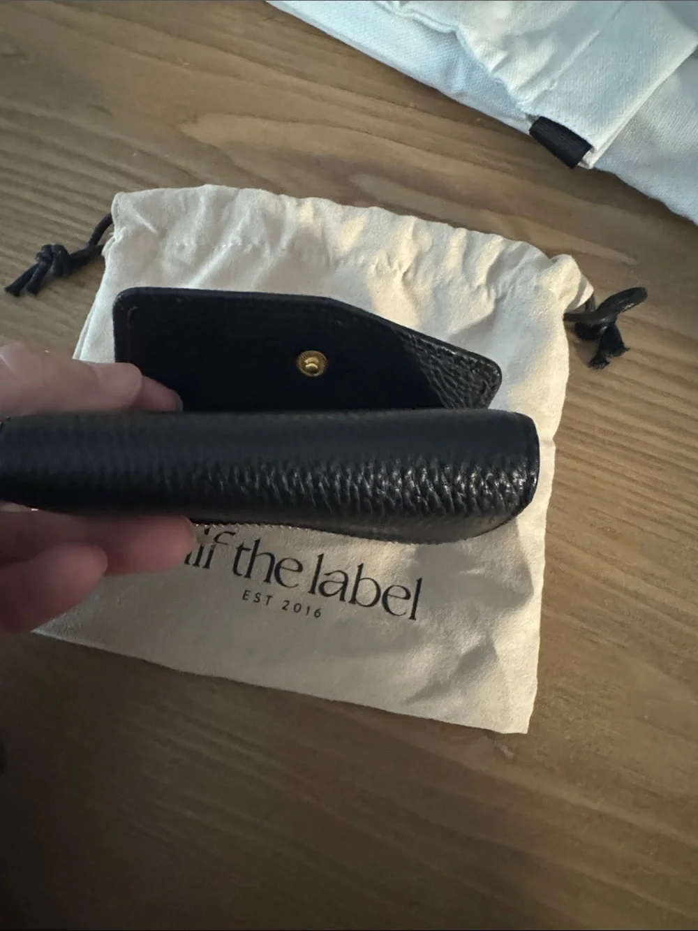 Alf  the label Elsie Black Leather Card Case Wallet